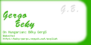 gergo beky business card
