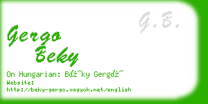 gergo beky business card